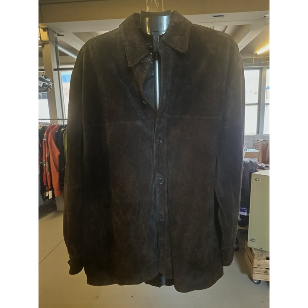 Men's Pronto Uomo Brown Suede Leather Shacket 3XL
